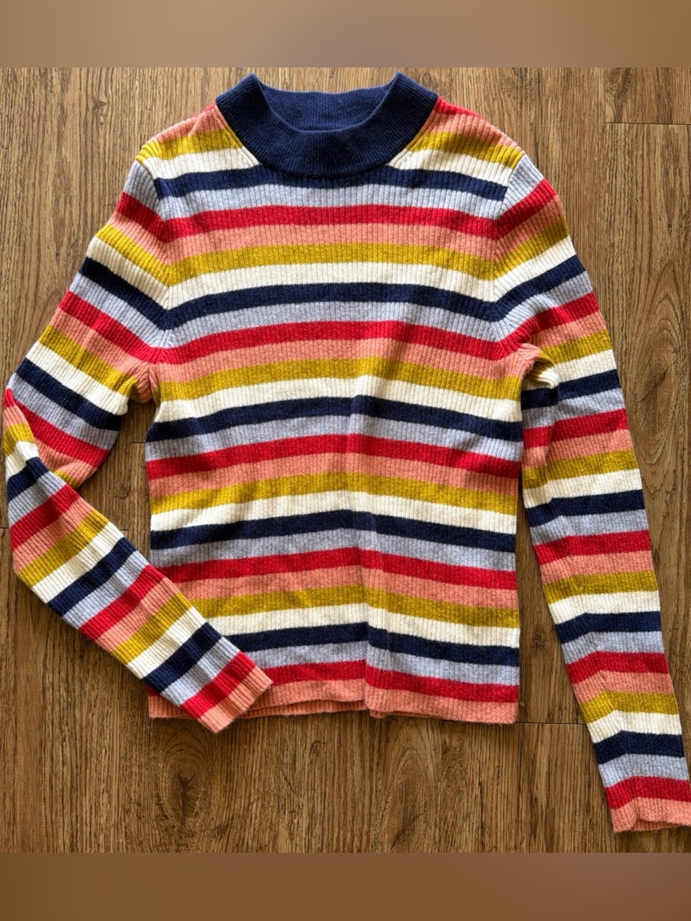 Madewell Women’s XL Merino Wool Alpaca Blend Multicolor Striped Knit Sweater